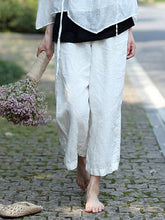 Loose Pure Color Linen Cotton Pants
